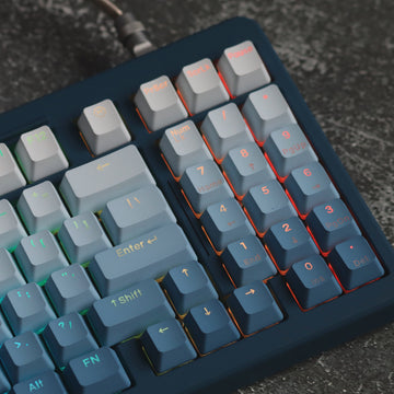 Fog Blue Gradient Backlight Keycaps - Diykeycap