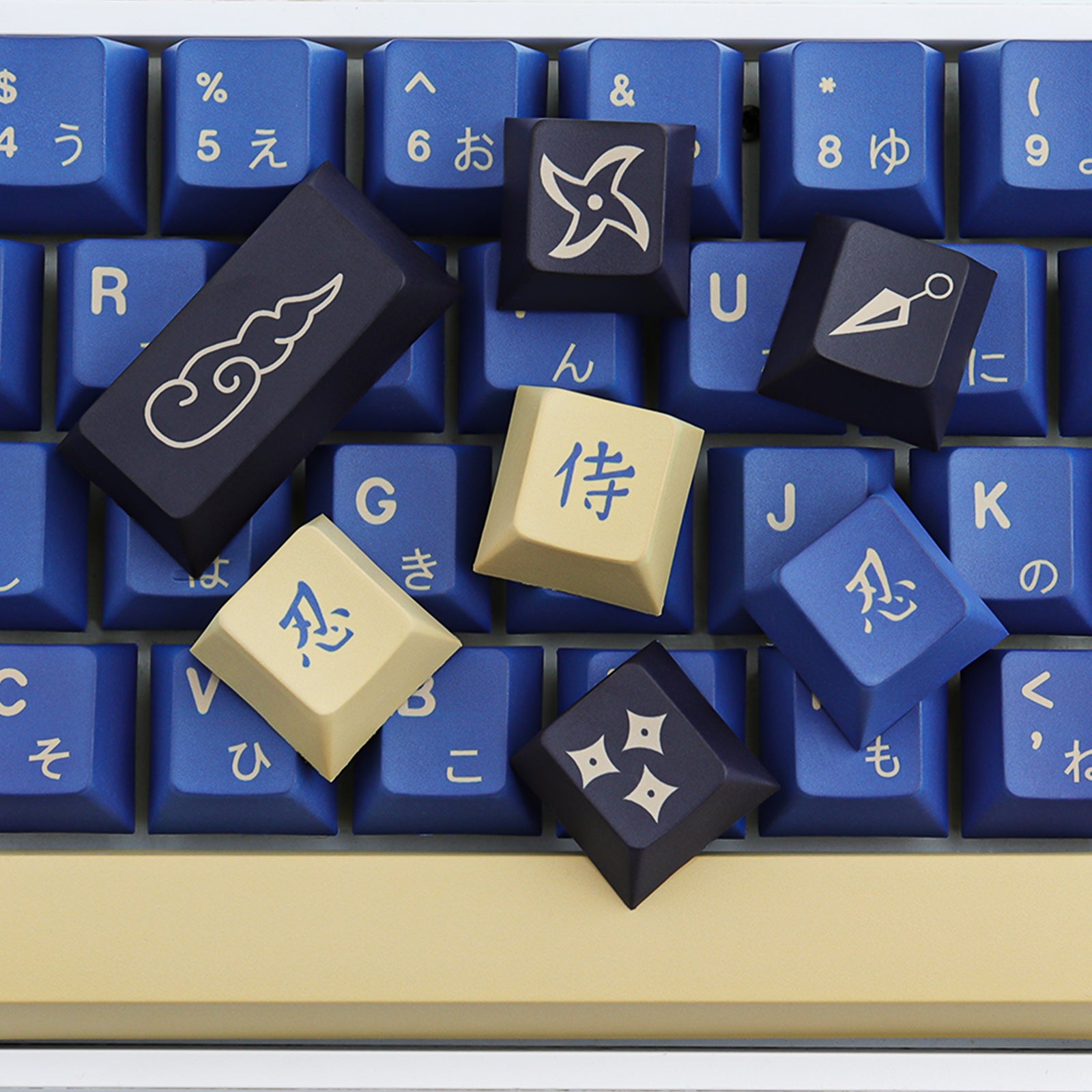 Backlit Samurai Keycaps Blue Samurai Keycaps Set | Diykeycap
