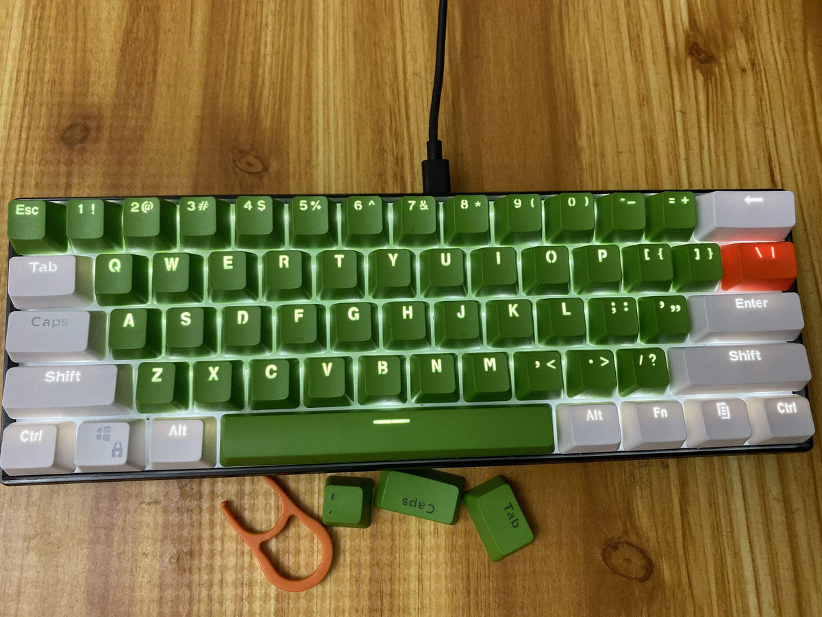 White-Orange-Green Keycaps Set - Diykeycap