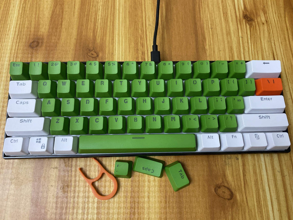 White-Orange-Green Keycaps Set - Diykeycap