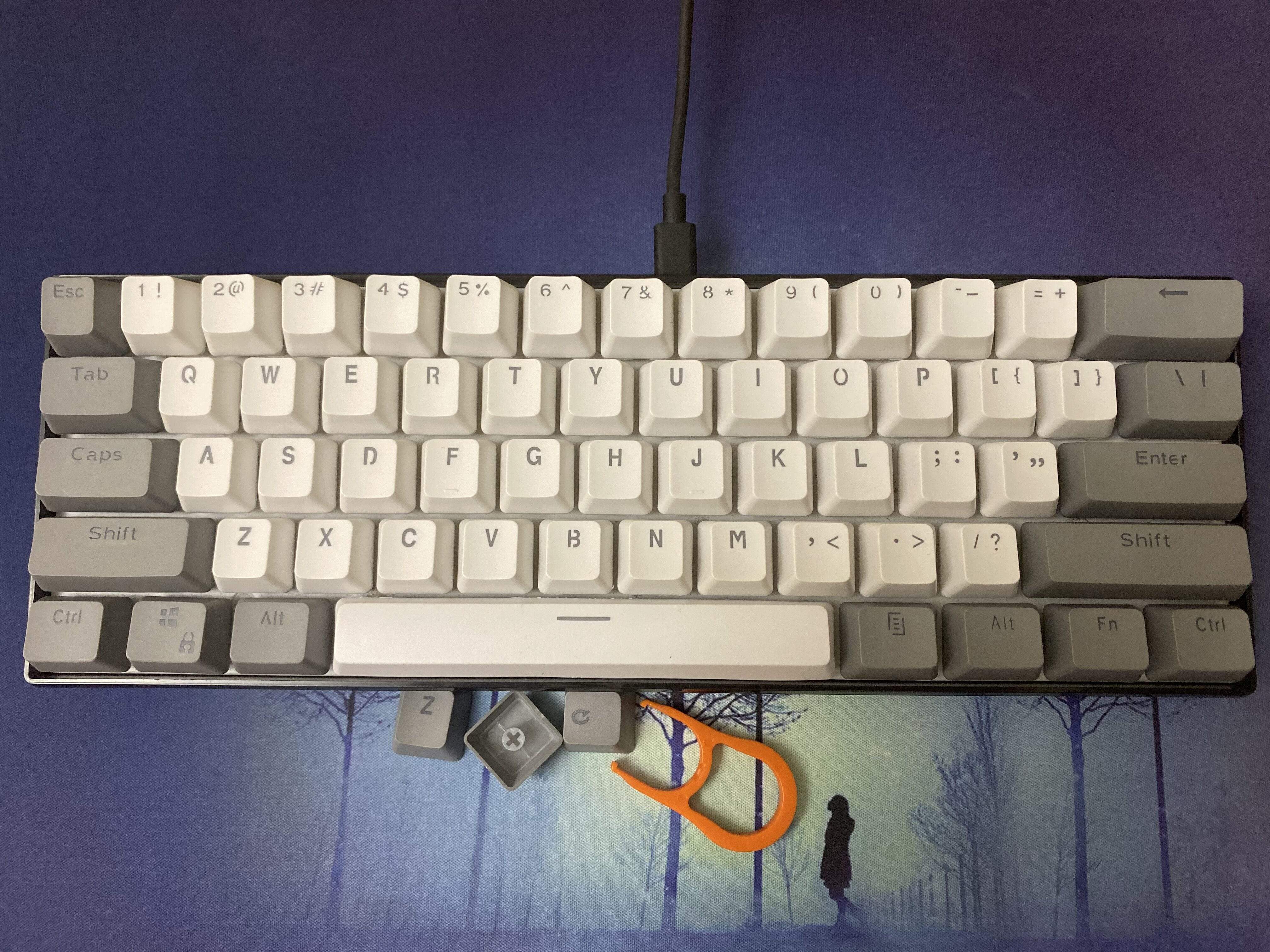 Gray and White Keycap Set - Diykeycap