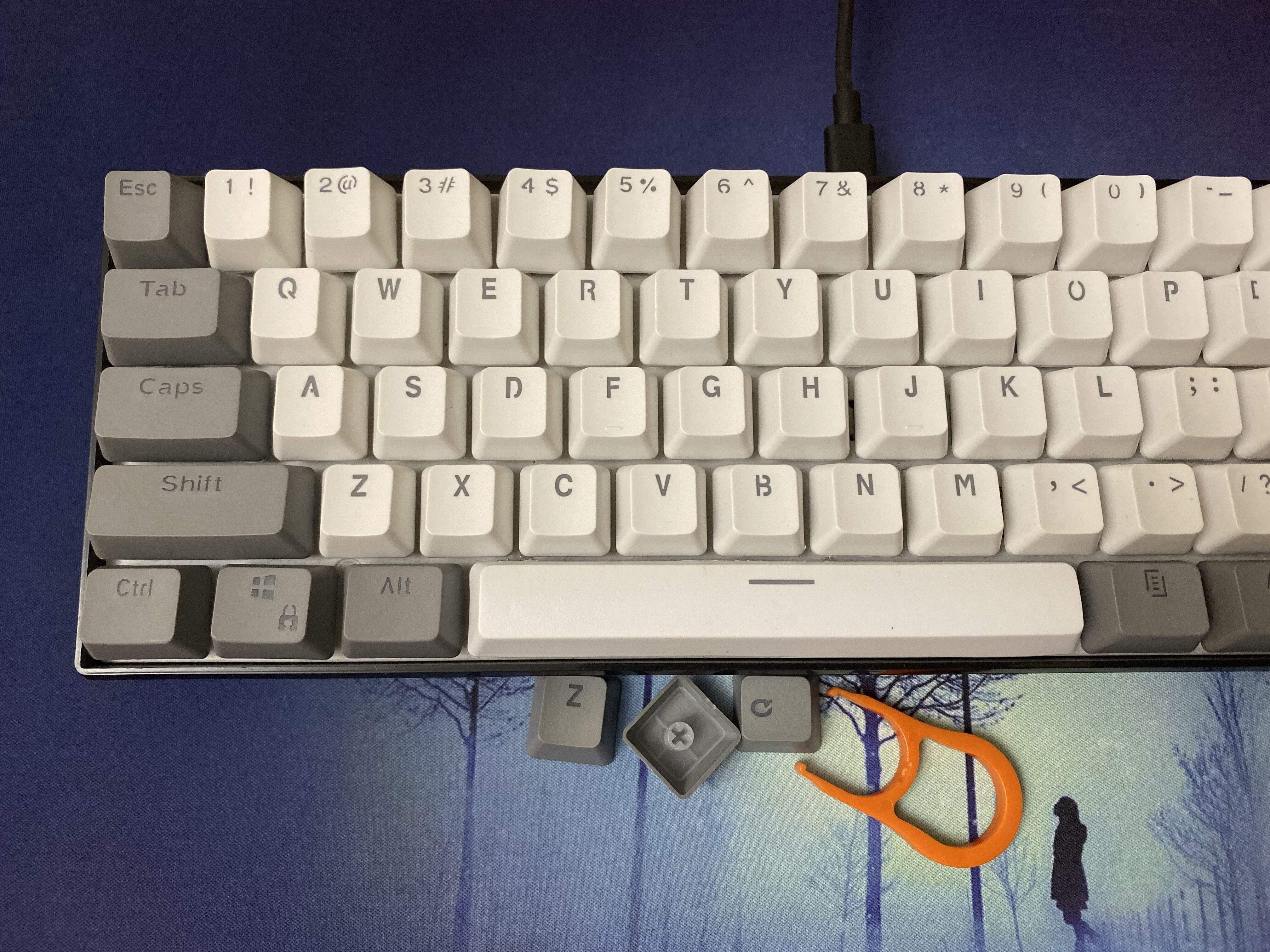 Gray and White Keycap Set - Diykeycap