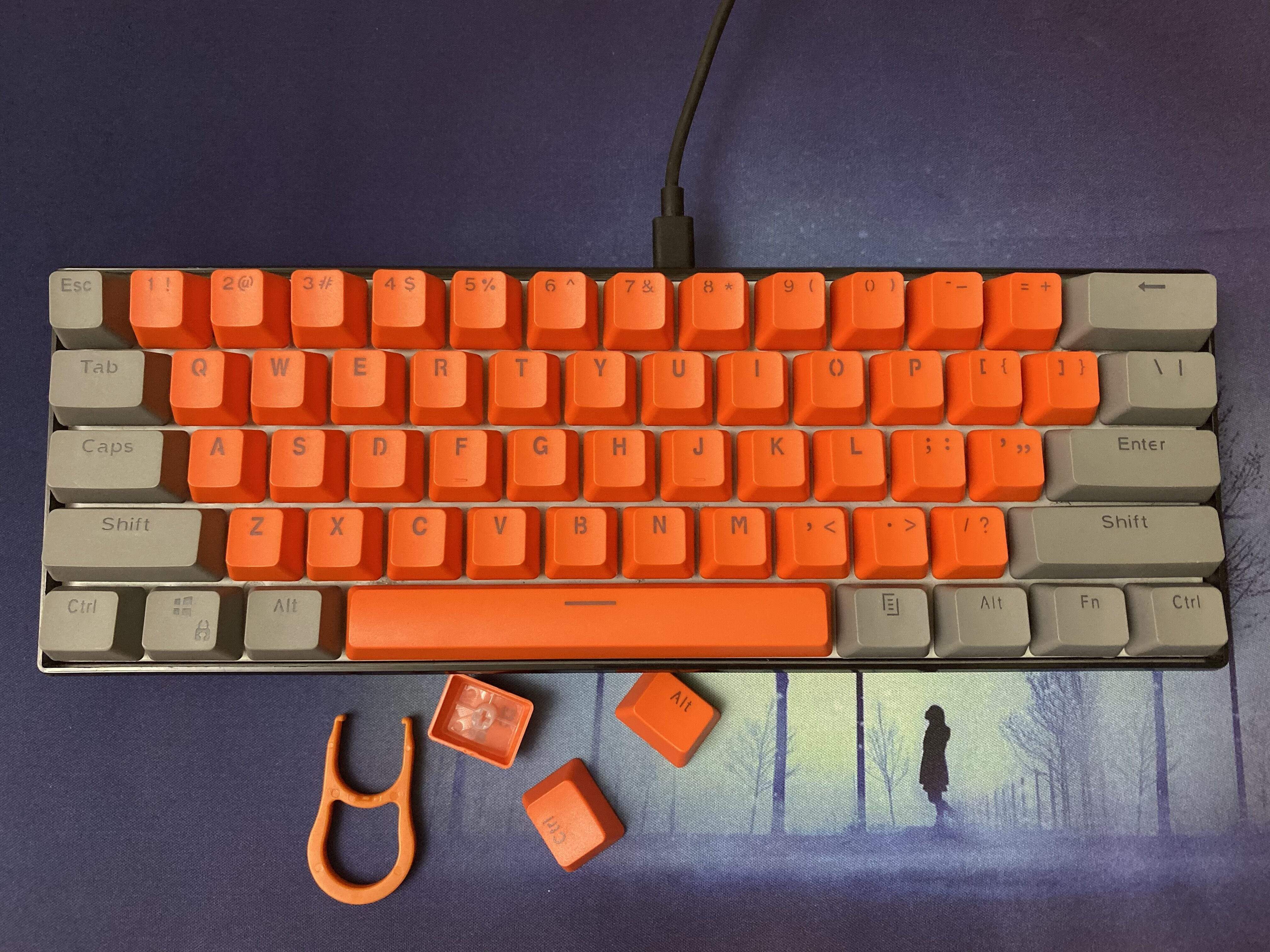 Grey Orange Keycaps Set - Diykeycap