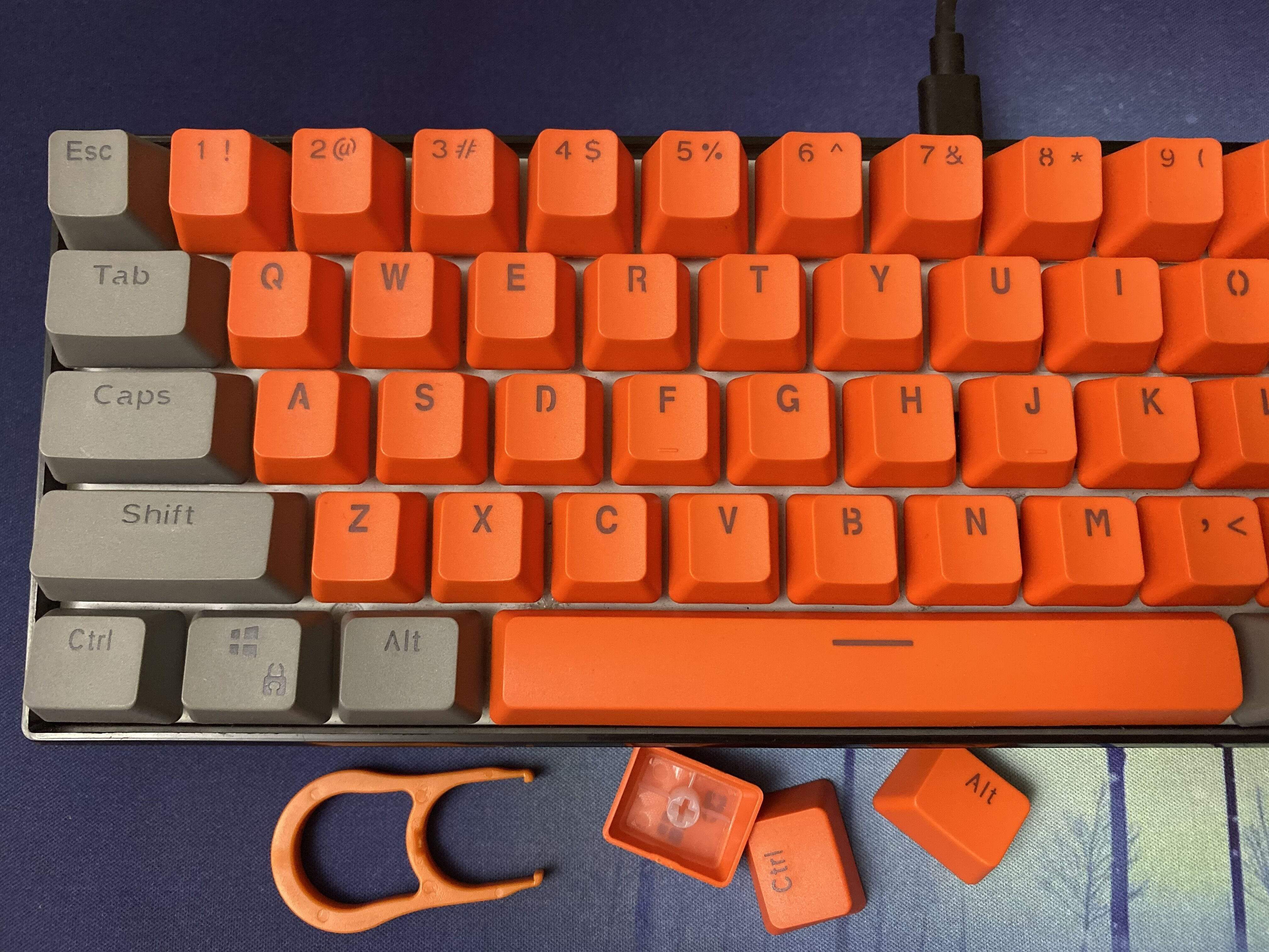 Grey Orange Keycaps Set - Diykeycap