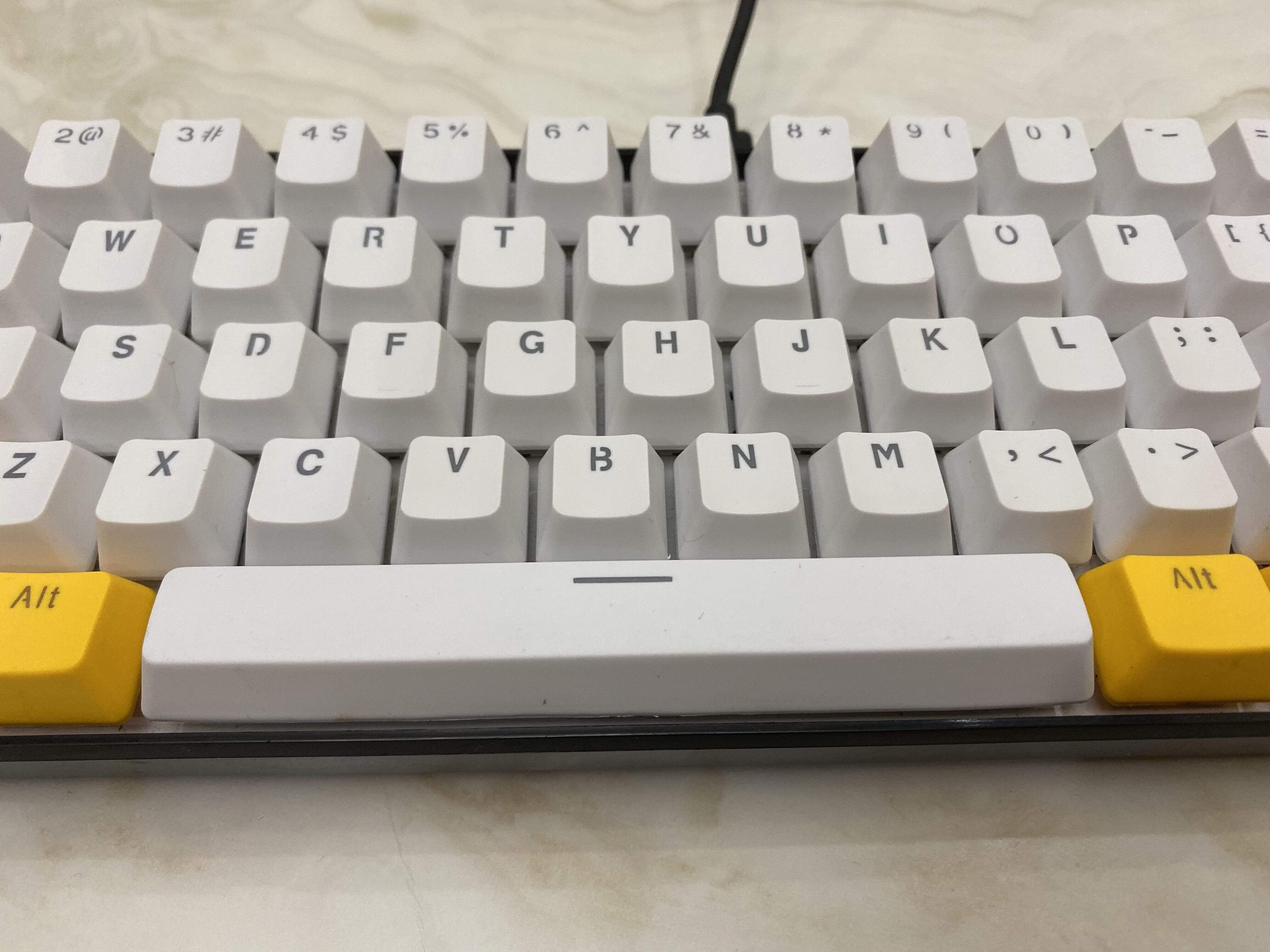 Yellow White Backlit Keycaps Set - Diykeycap