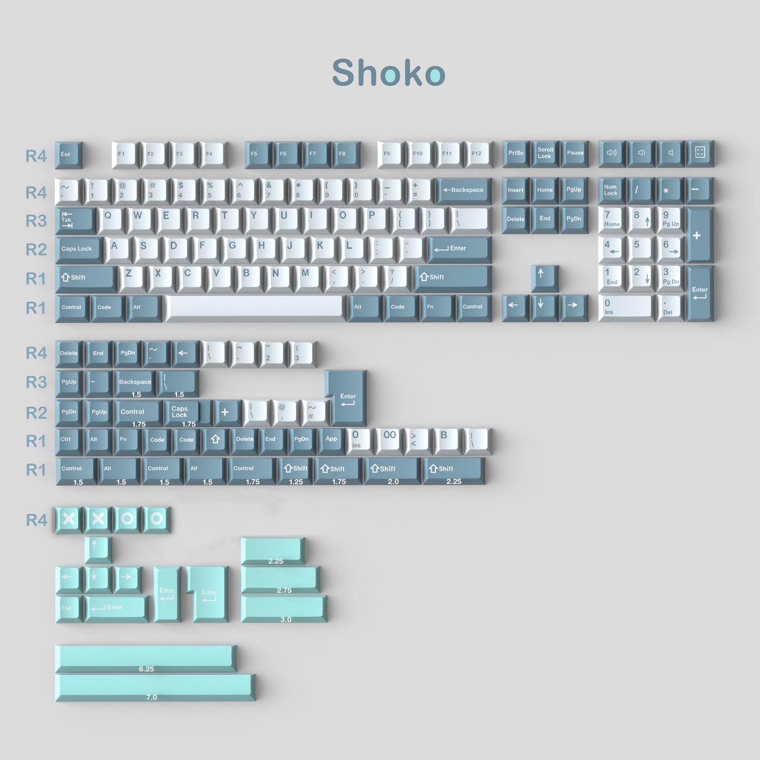 171 Keys ABS Double Shot SHOKO Keycaps - Diykeycap