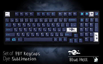 129 Keys PBT DYE-SUB Blue Hell keycaps - Diykeycap