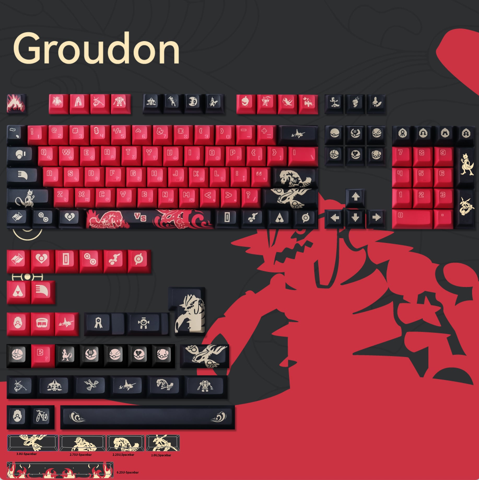 Groudon Keycaps - Diykeycap