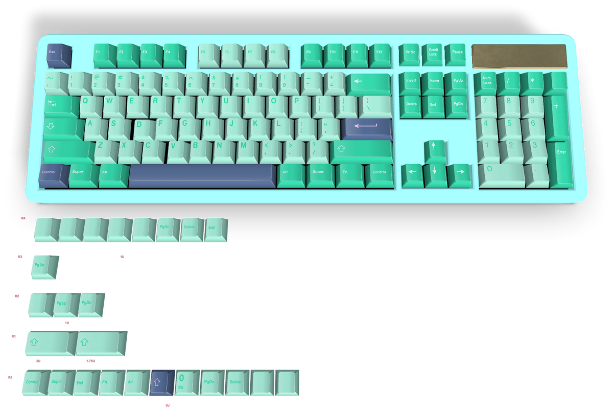 Custom #2971 PBT Keycap 129 Keys keycaps Cherry Profile DYE-SUB ...