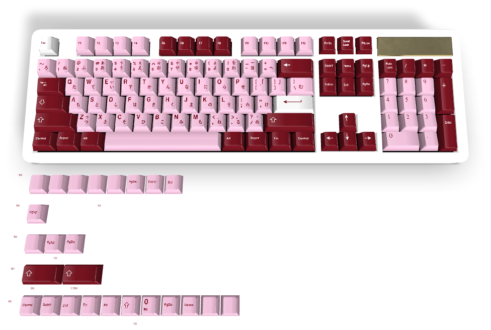Custom #1289 PBT Keycap 129 Keys keycaps Cherry Profile DYE-SUB ...