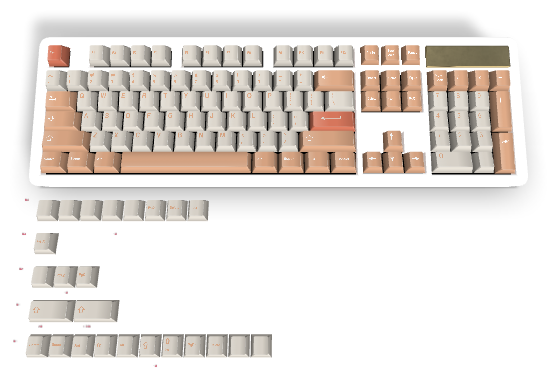 Custom #2114 PBT Keycap 129 Keys keycaps Cherry Profile DYE-SUB ...
