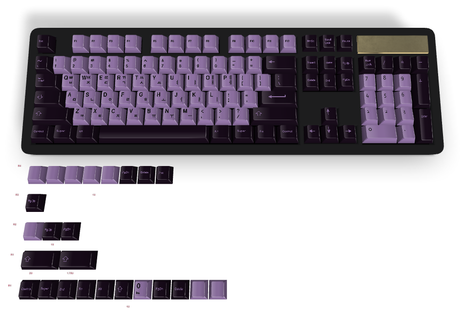 Custom #2842 PBT Keycap 129 Keys keycaps Cherry Profile DYE-SUB ...