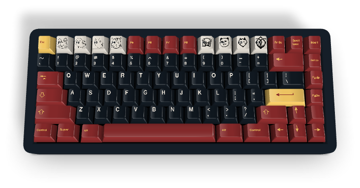 Custom #1358 PBT Keycap 129 Keys keycaps Cherry Profile DYE-SUB ...