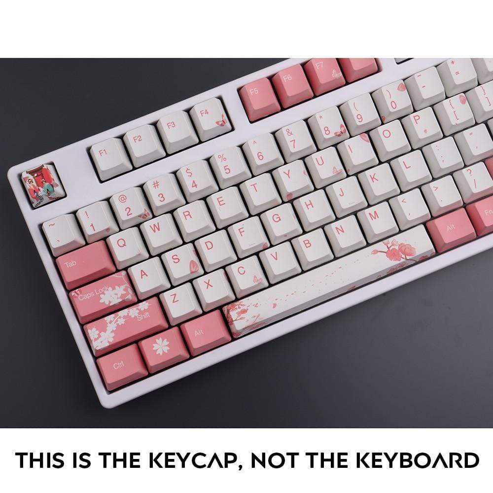 Japanese Sakura Keycaps For Mechanical Keyboard - Diykeycap