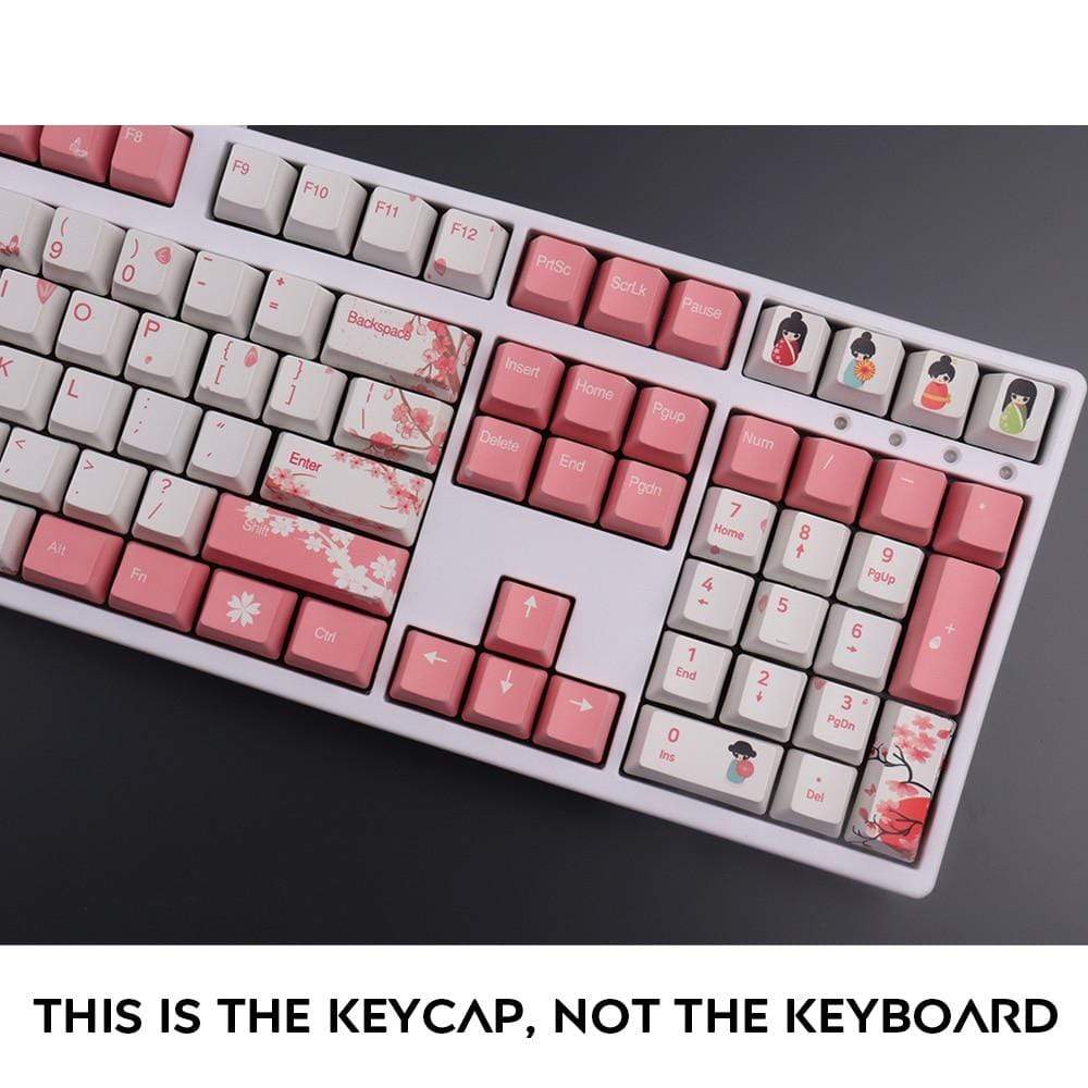 Japanese Sakura Keycaps For Mechanical Keyboard - Diykeycap