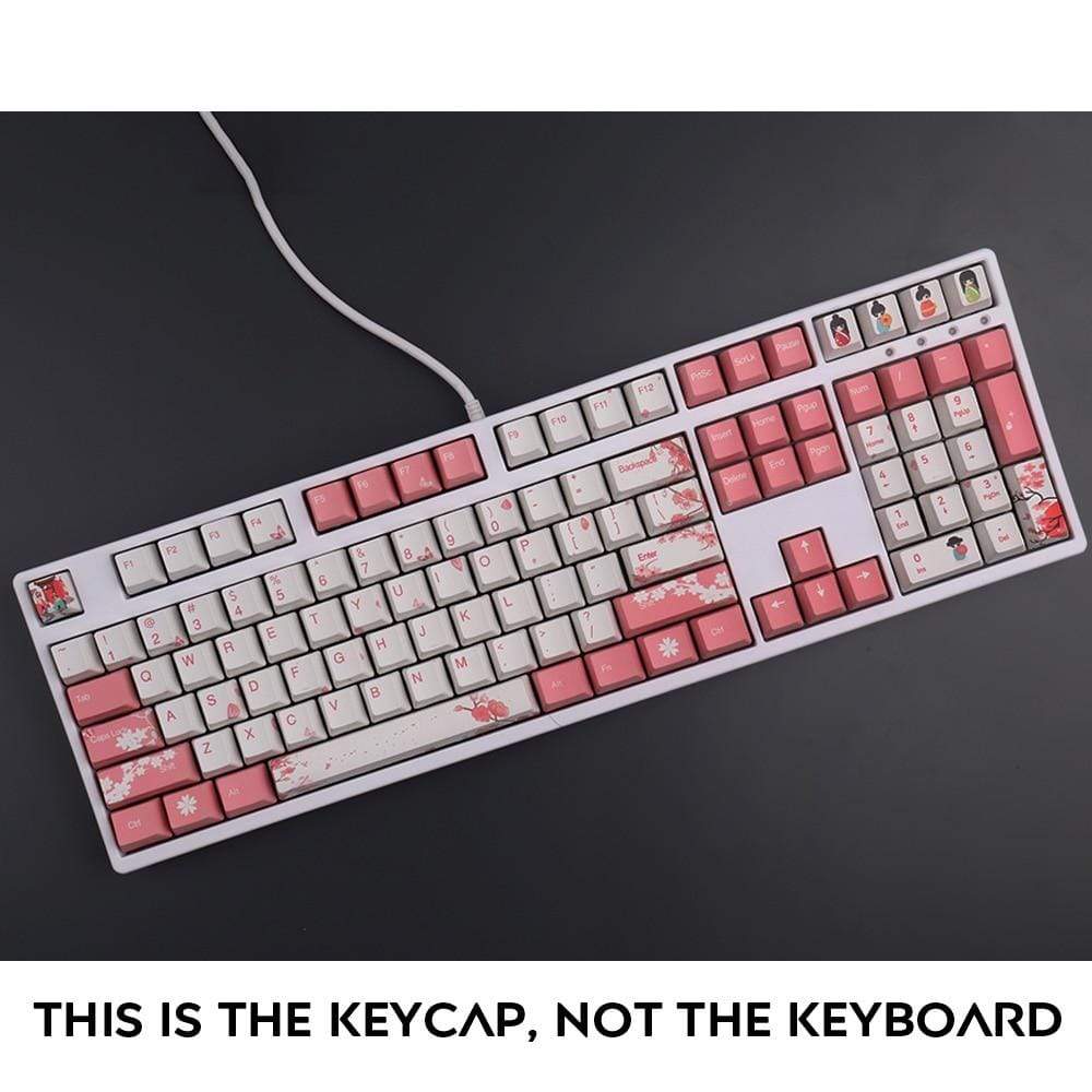 Japanese Sakura Keycaps For Mechanical Keyboard - Diykeycap