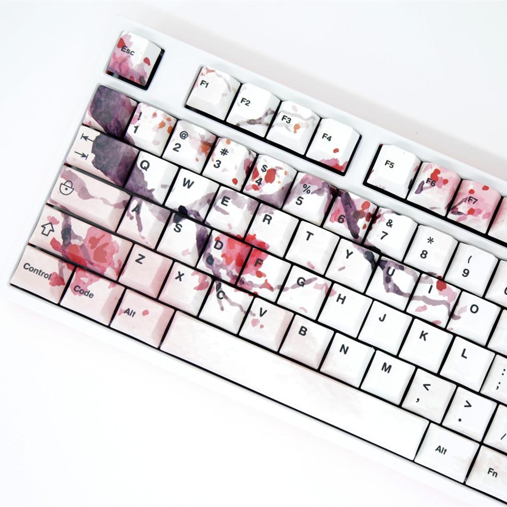 Ink Cherry Blossom Keycaps Set - Diykeycap