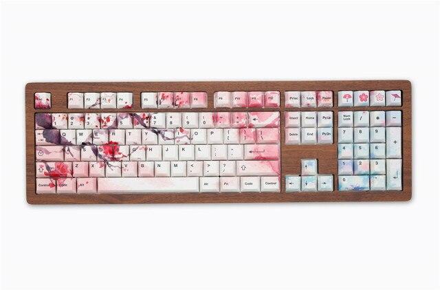 Ink Cherry Blossom Keycaps Set - Diykeycap