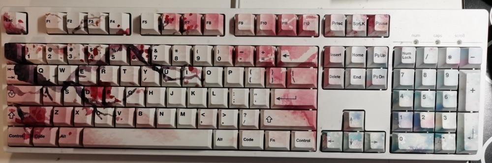 Ink Cherry Blossom Keycaps Set - Diykeycap