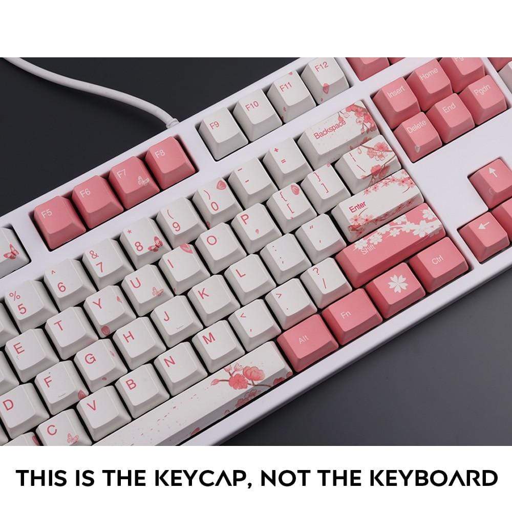 Japanese Sakura Keycaps For Mechanical Keyboard - Diykeycap