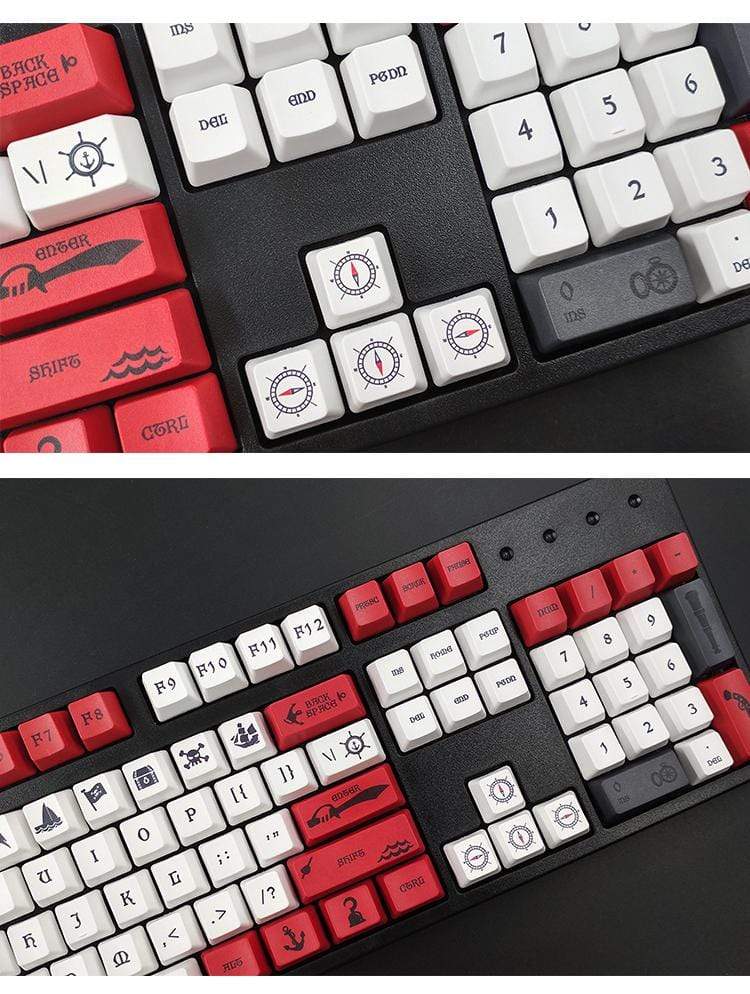 131 Key PBT Keycap DYE-SUB OEM Profile Pirate Era Personalized Keycaps For Cherry MX Switch Mechanical Keyboard - Diykeycap