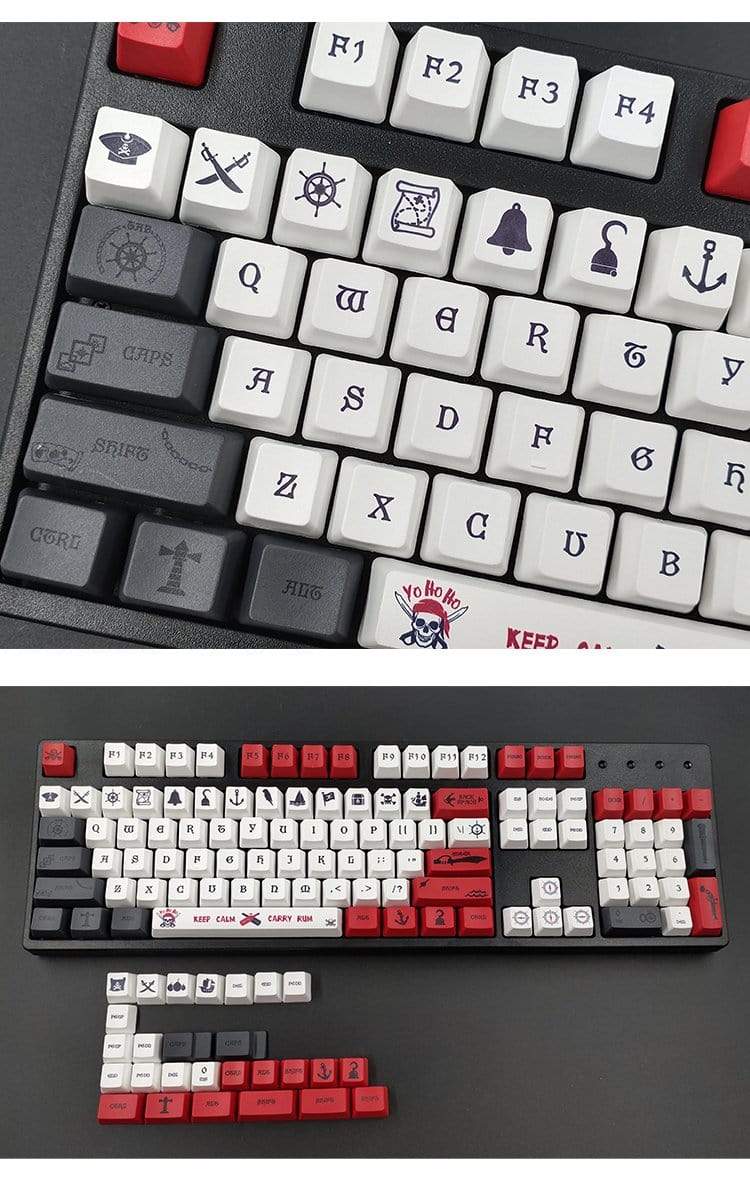 131 Key PBT Keycap DYE-SUB OEM Profile Pirate Era Personalized Keycaps For Cherry MX Switch Mechanical Keyboard - Diykeycap