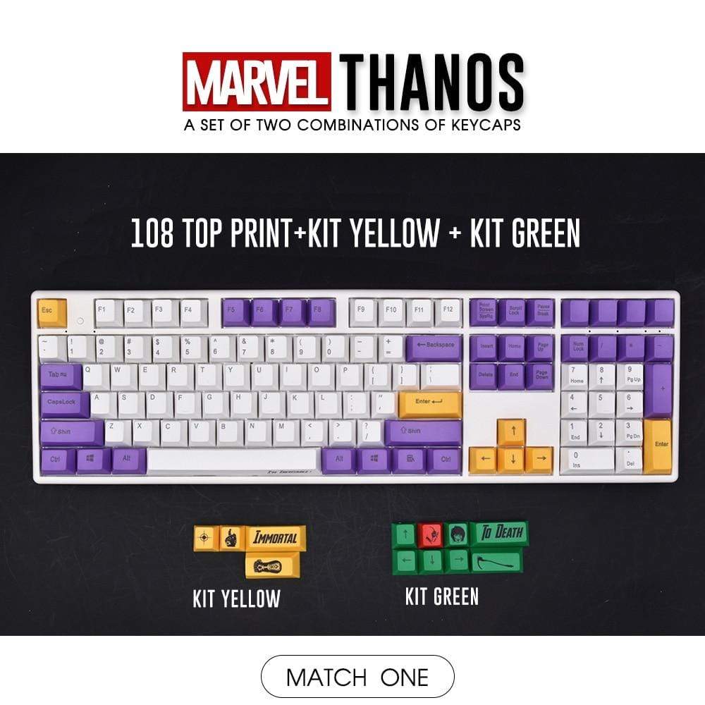 120/99 Keys OEM Marvel Movie Thanos Color Matching PBT Mechanical Keyboard Laser Engraving Part Dye-Sublimation TOP/SIDE - Diykeycap