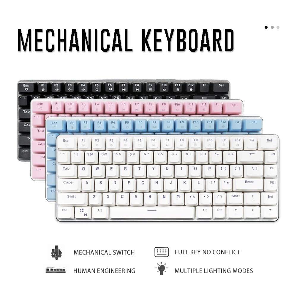 82-key portable mechanical keyboard, multiple shaft options, backlit design wired gaming office keyboard - Diykeycap