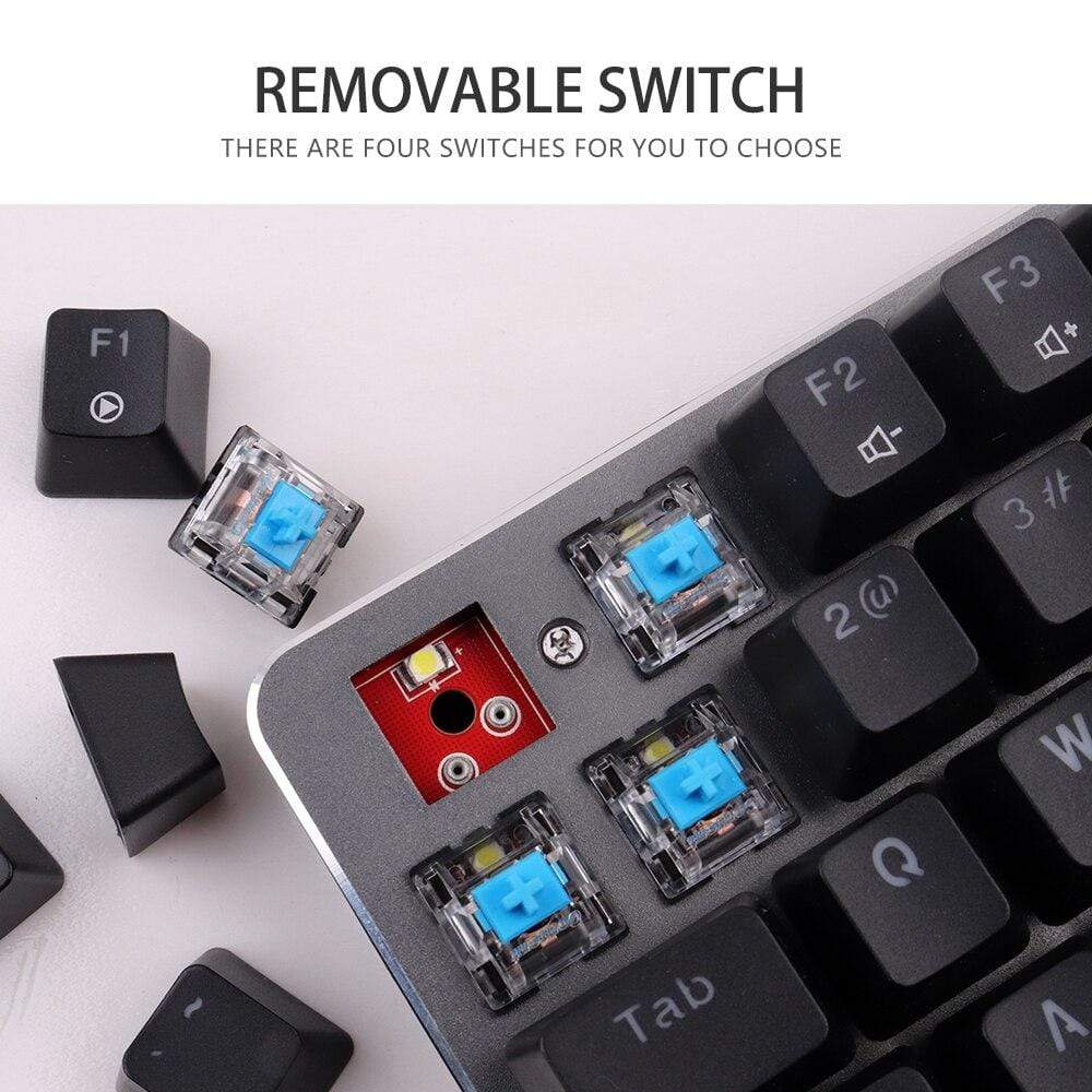 82-key portable mechanical keyboard, multiple shaft options, backlit design wired gaming office keyboard - Diykeycap