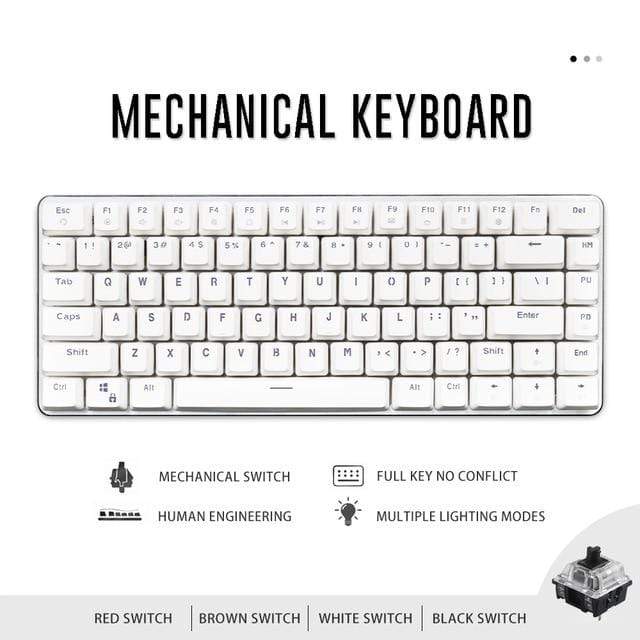 82-key portable mechanical keyboard, multiple shaft options, backlit design wired gaming office keyboard - Diykeycap