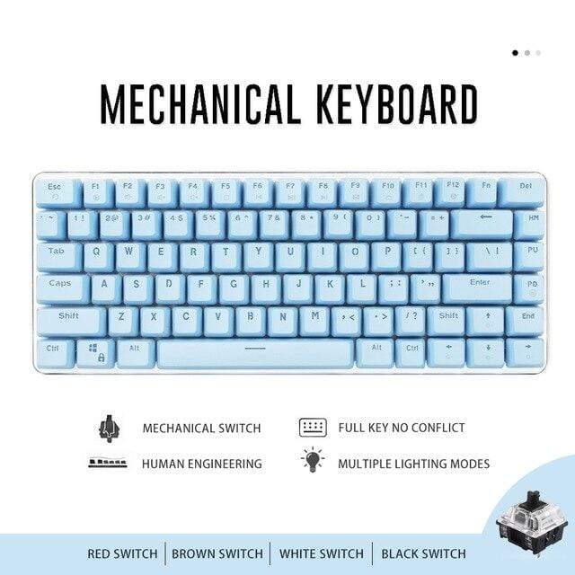 82-key portable mechanical keyboard, multiple shaft options, backlit design wired gaming office keyboard - Diykeycap