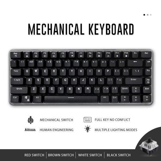 82-key portable mechanical keyboard, multiple shaft options, backlit design wired gaming office keyboard - Diykeycap