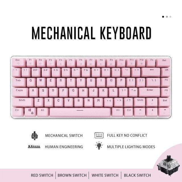 82-key portable mechanical keyboard, multiple shaft options, backlit design wired gaming office keyboard - Diykeycap