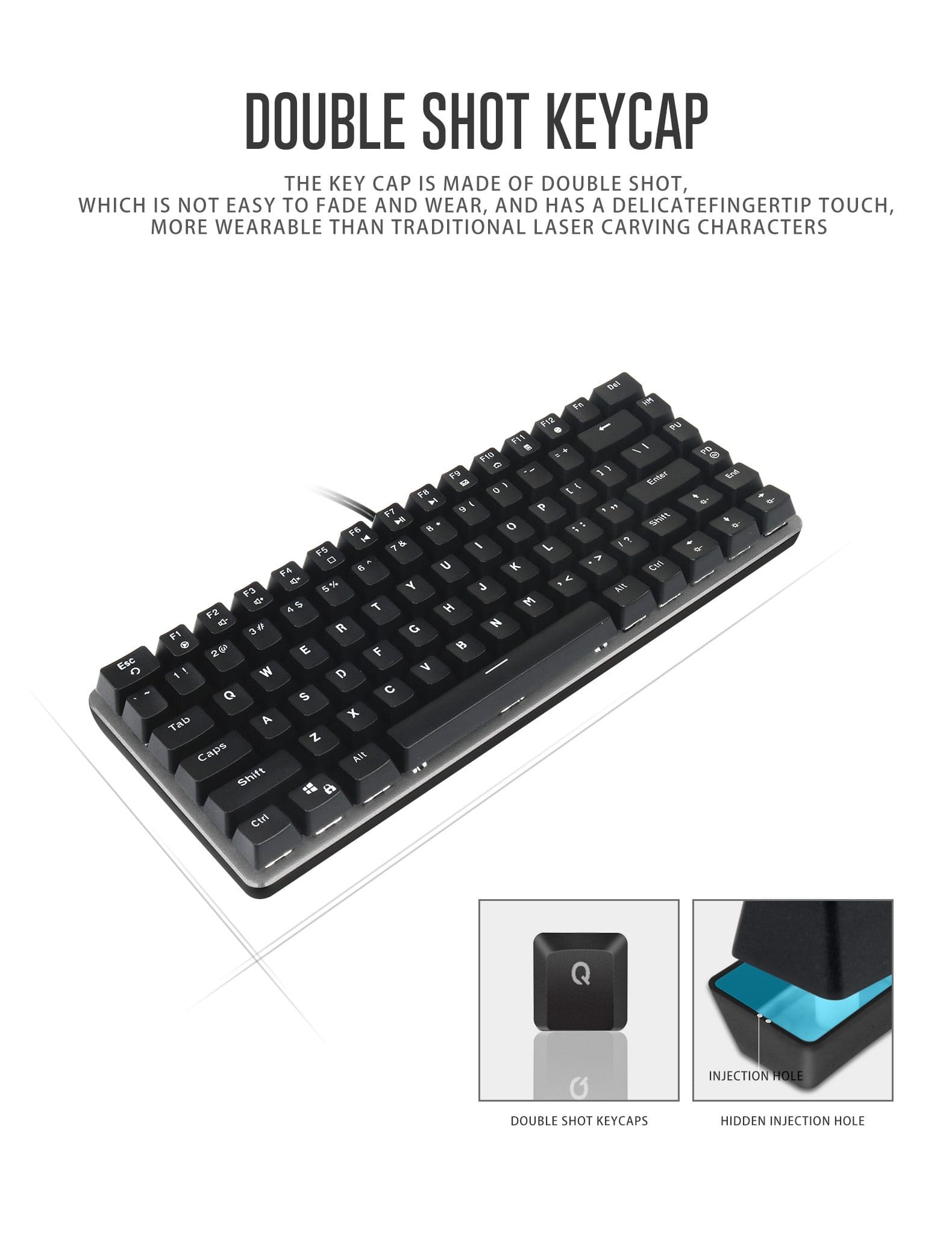 82-key portable mechanical keyboard, multiple shaft options, backlit design wired gaming office keyboard - Diykeycap