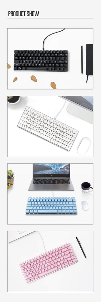 82-key portable mechanical keyboard, multiple shaft options, backlit design wired gaming office keyboard - Diykeycap