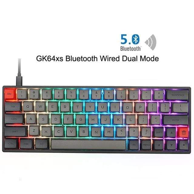 SK64 Gateron Optical Red hot Swappable Switch Dye Sub PBT Keycaps Bluetooth Mechanical Keyboard Wire Separation rgb leds type - Diykeycap