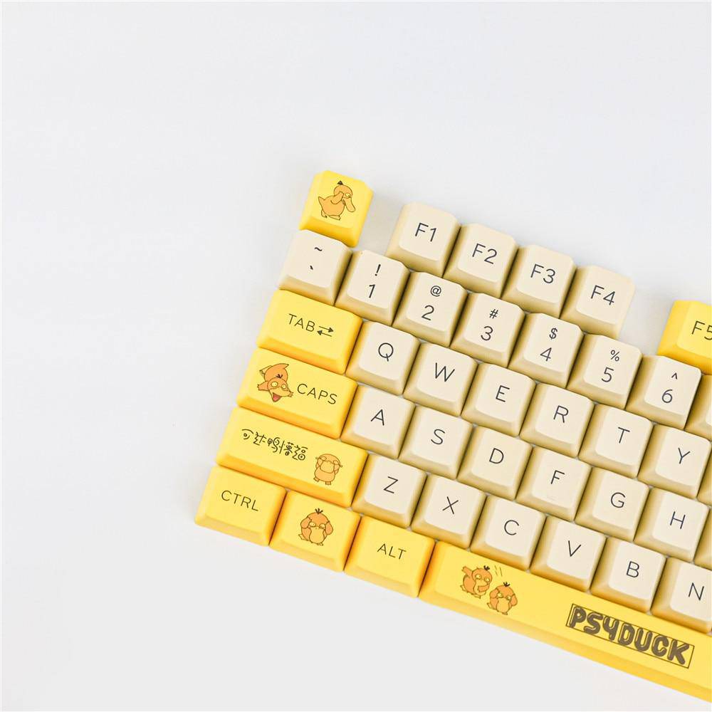 Anime Keycaps PBT Keycap Mechanical Keyboard Key Caps OEM Profile Dye Sublimation Anime Personality Yellow Keys - Diykeycap