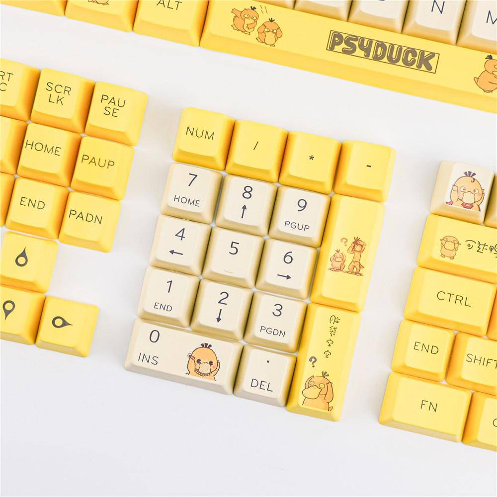 Anime Keycaps PBT Keycap Mechanical Keyboard Key Caps OEM Profile Dye Sublimation Anime Personality Yellow Keys - Diykeycap