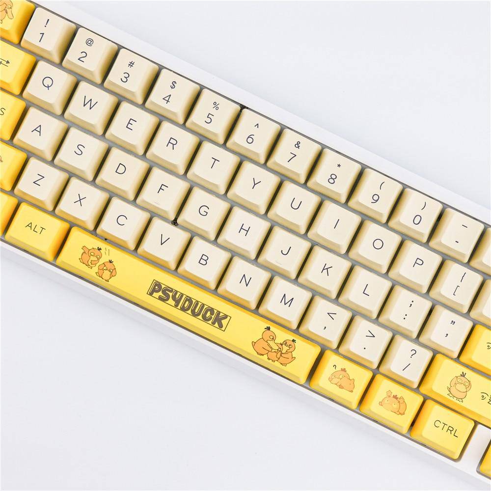 Anime Keycaps PBT Keycap Mechanical Keyboard Key Caps OEM Profile Dye Sublimation Anime Personality Yellow Keys - Diykeycap