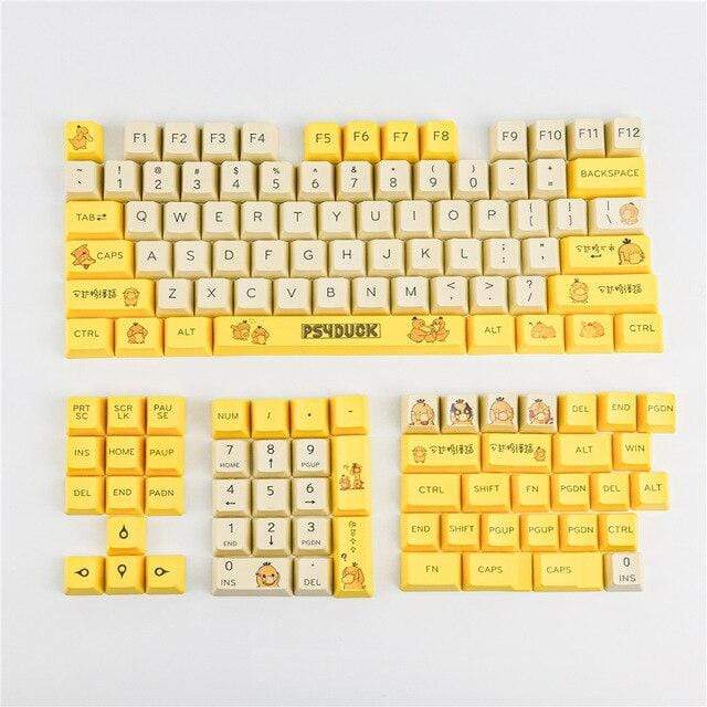 Anime Keycaps PBT Keycap Mechanical Keyboard Key Caps OEM Profile Dye Sublimation Anime Personality Yellow Keys - Diykeycap