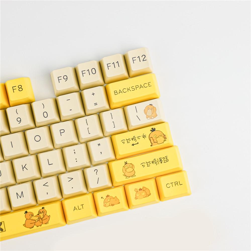 Anime Keycaps PBT Keycap Mechanical Keyboard Key Caps OEM Profile Dye Sublimation Anime Personality Yellow Keys - Diykeycap