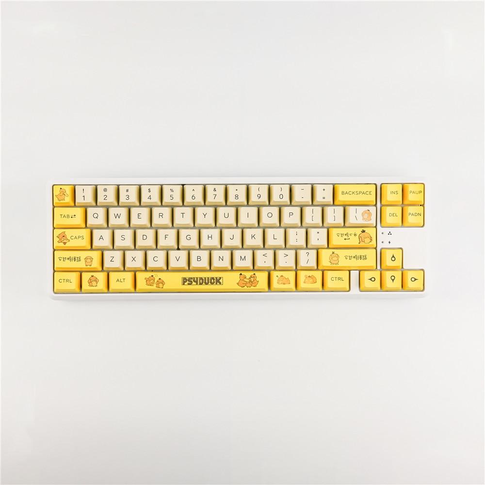 Anime Keycaps PBT Keycap Mechanical Keyboard Key Caps OEM Profile Dye Sublimation Anime Personality Yellow Keys - Diykeycap