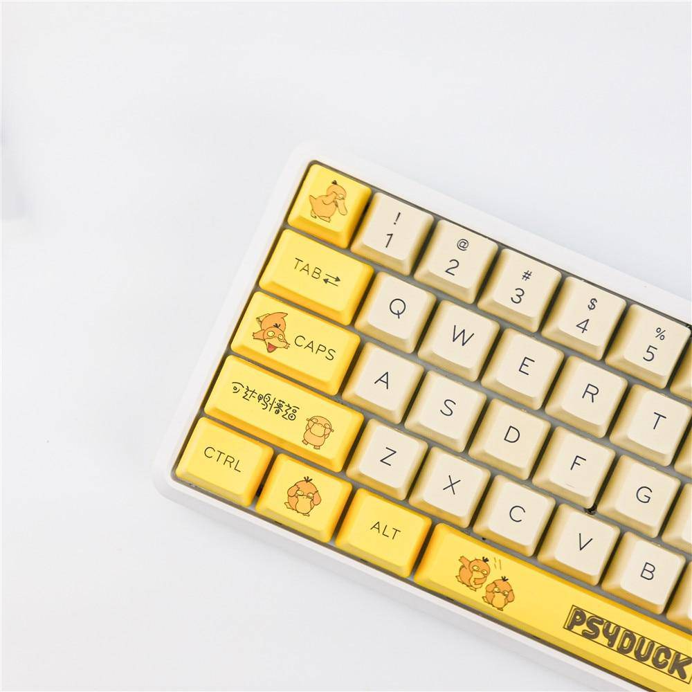 Anime Keycaps PBT Keycap Mechanical Keyboard Key Caps OEM Profile Dye Sublimation Anime Personality Yellow Keys - Diykeycap