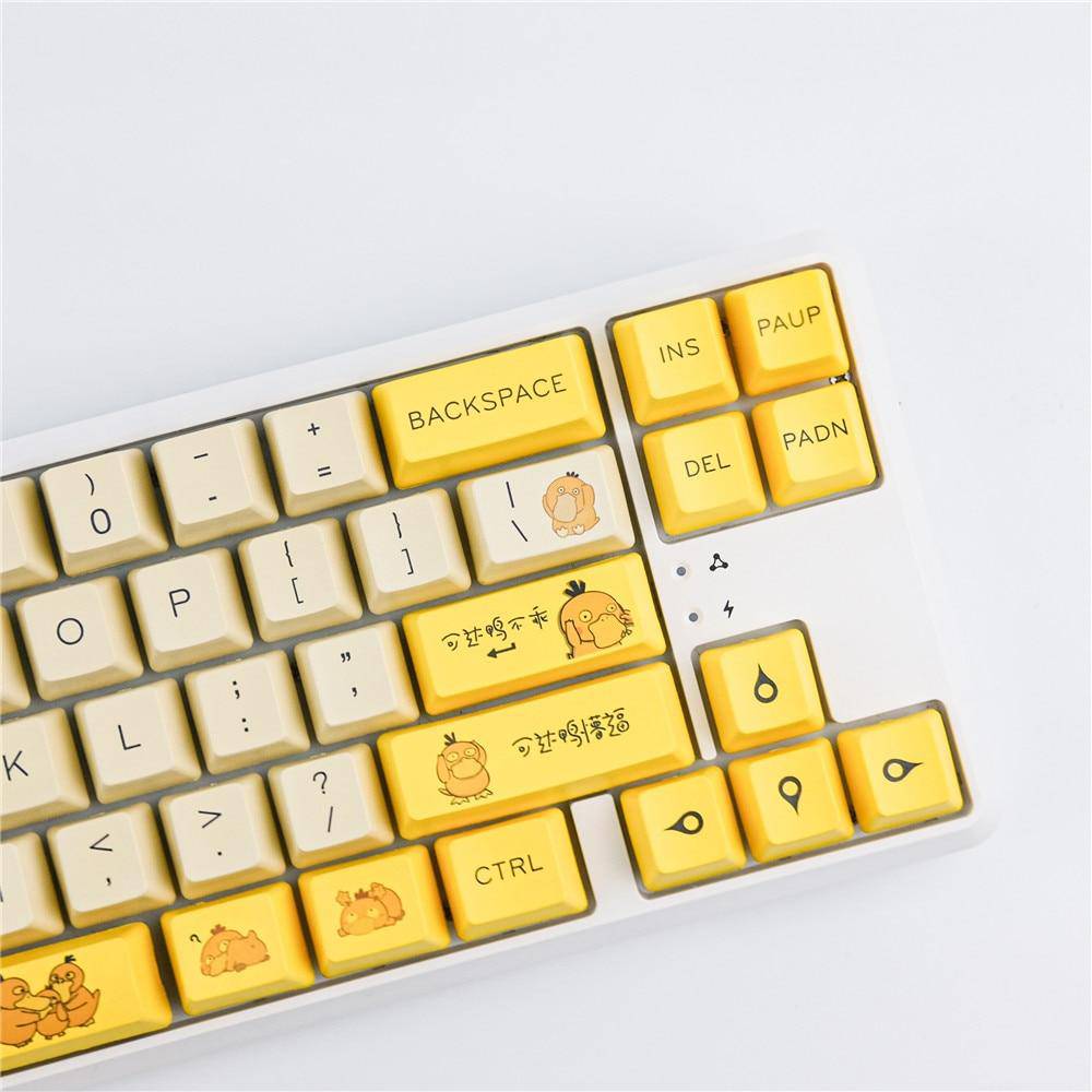 Anime Keycaps PBT Keycap Mechanical Keyboard Key Caps OEM Profile Dye Sublimation Anime Personality Yellow Keys - Diykeycap