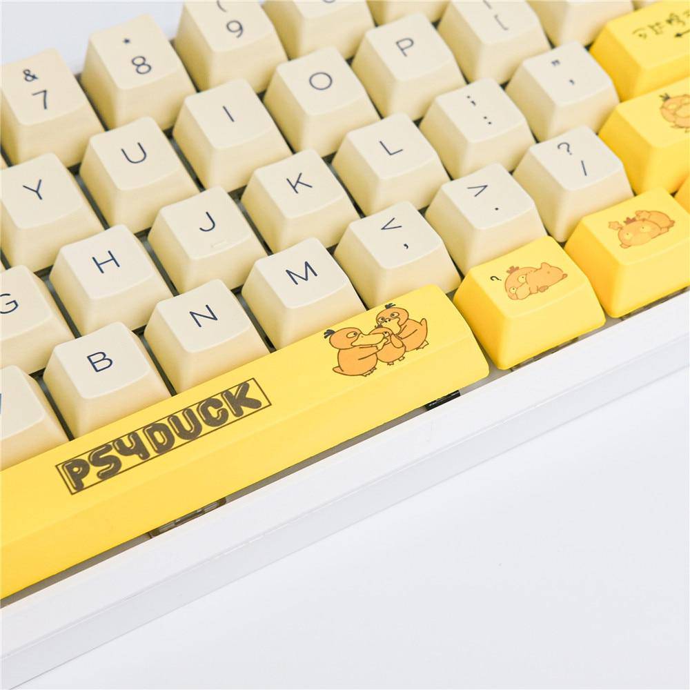 Anime Keycaps PBT Keycap Mechanical Keyboard Key Caps OEM Profile Dye Sublimation Anime Personality Yellow Keys - Diykeycap