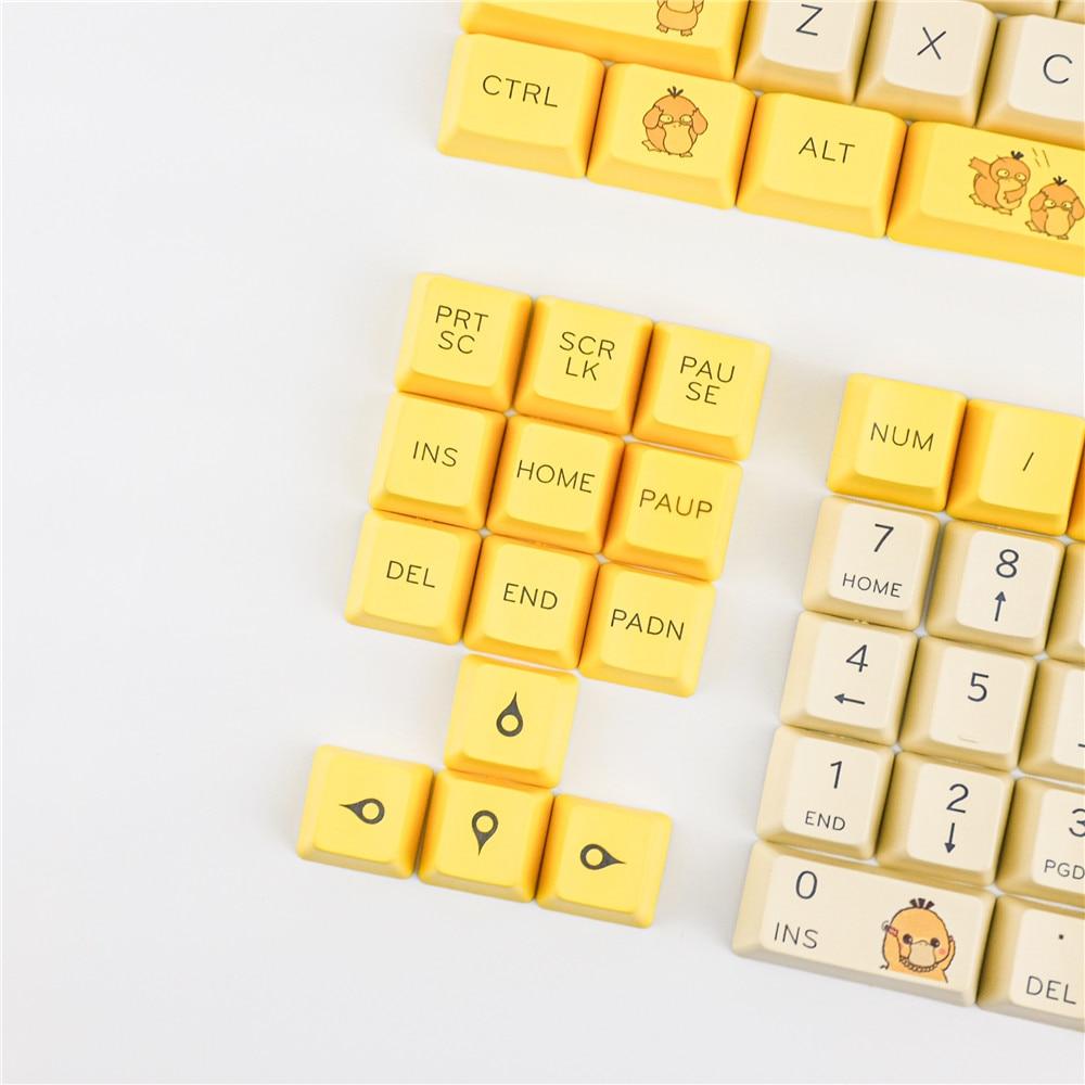 Anime Keycaps PBT Keycap Mechanical Keyboard Key Caps OEM Profile Dye Sublimation Anime Personality Yellow Keys - Diykeycap