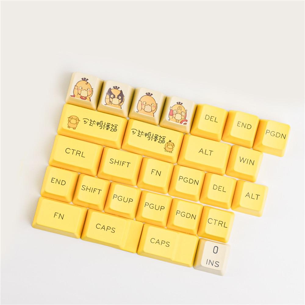 Anime Keycaps PBT Keycap Mechanical Keyboard Key Caps OEM Profile Dye Sublimation Anime Personality Yellow Keys - Diykeycap