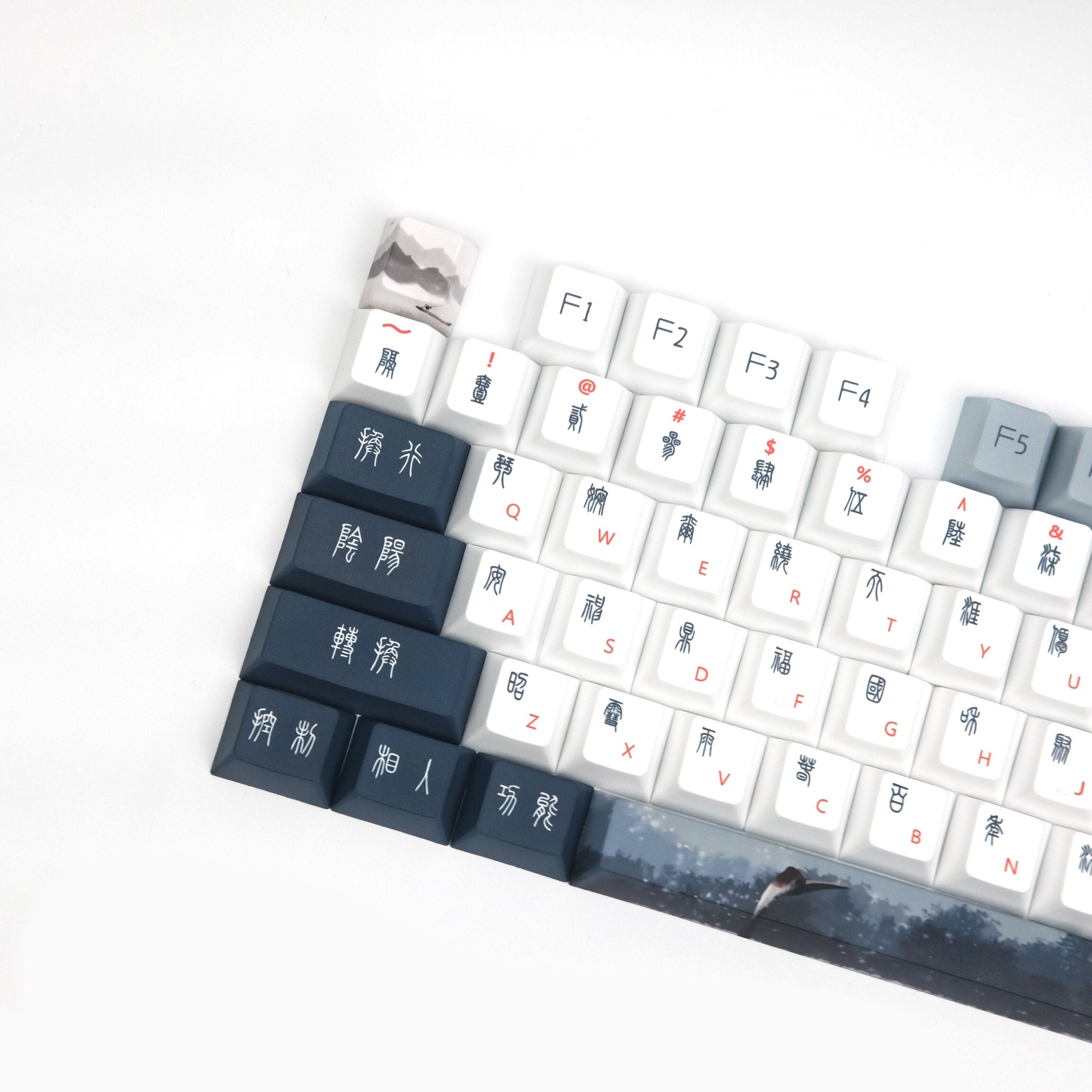 Red-Crowned Crane Keycaps - Diykeycap