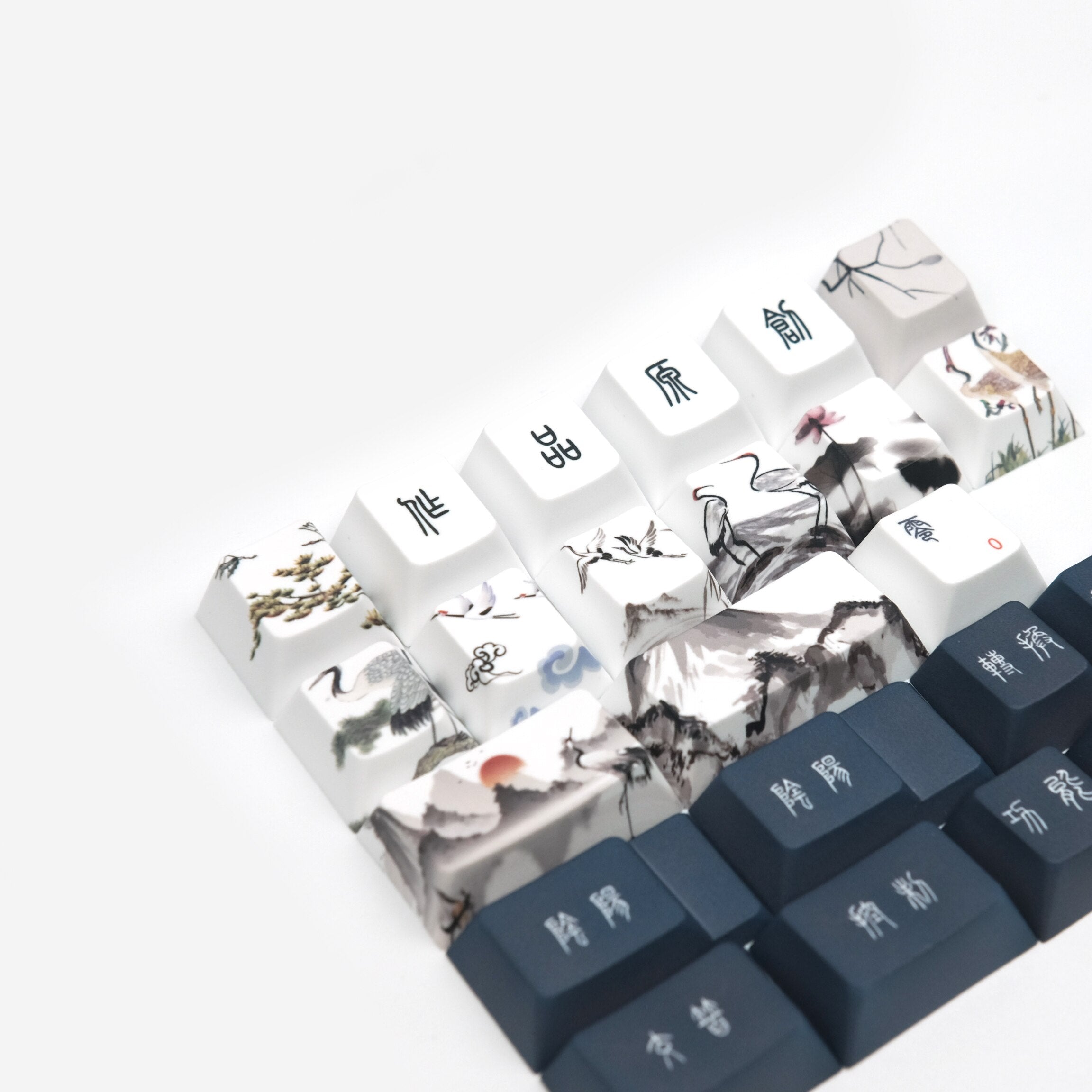 Red-Crowned Crane Keycaps - Diykeycap