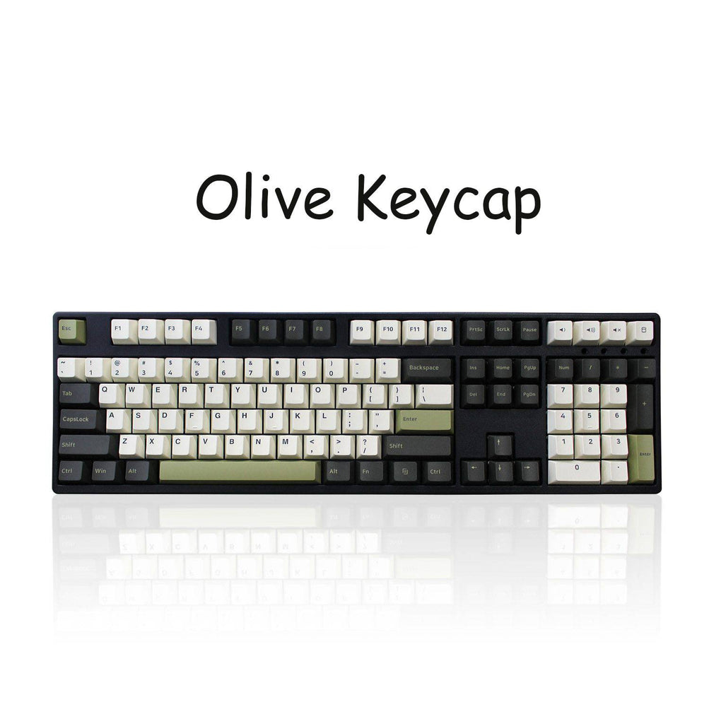 Olive Keycaps Mechanical Keyboard Keycaps Cherry Profile PBT Keyboard Key Cap Double Shot Moulding Classic Color 150 Keys - Diykeycap